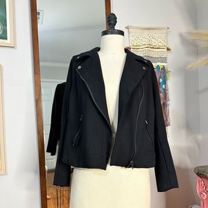 Black stretch moto jacket